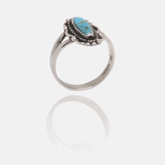 Native American Bell Trader Designer Sterling Silver Turquoise Ring - Picture 2 of 6